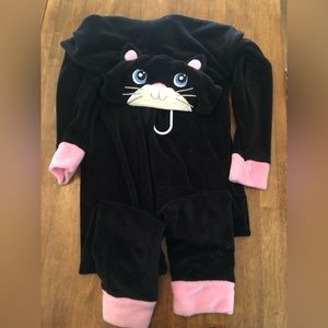 Black cat 🐈‍⬛ 🎃 Halloween costume fleece onesie pajamas pjs